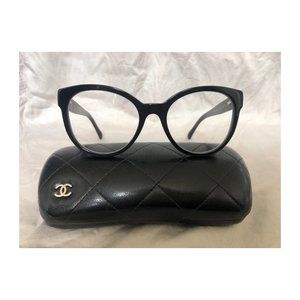 CHANEL BLACK BUTTERFLY EYEGLASSES,  ACETATE